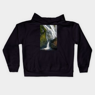 A beautiful waterfall cascades down a mountain in Ireland. Kids Hoodie